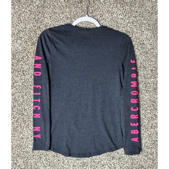 Abercrombie & Fitch Preppy Logo Spell Out Long Sleeve Tee Kids 13/14 Juniors XS - Picture 5 of 8